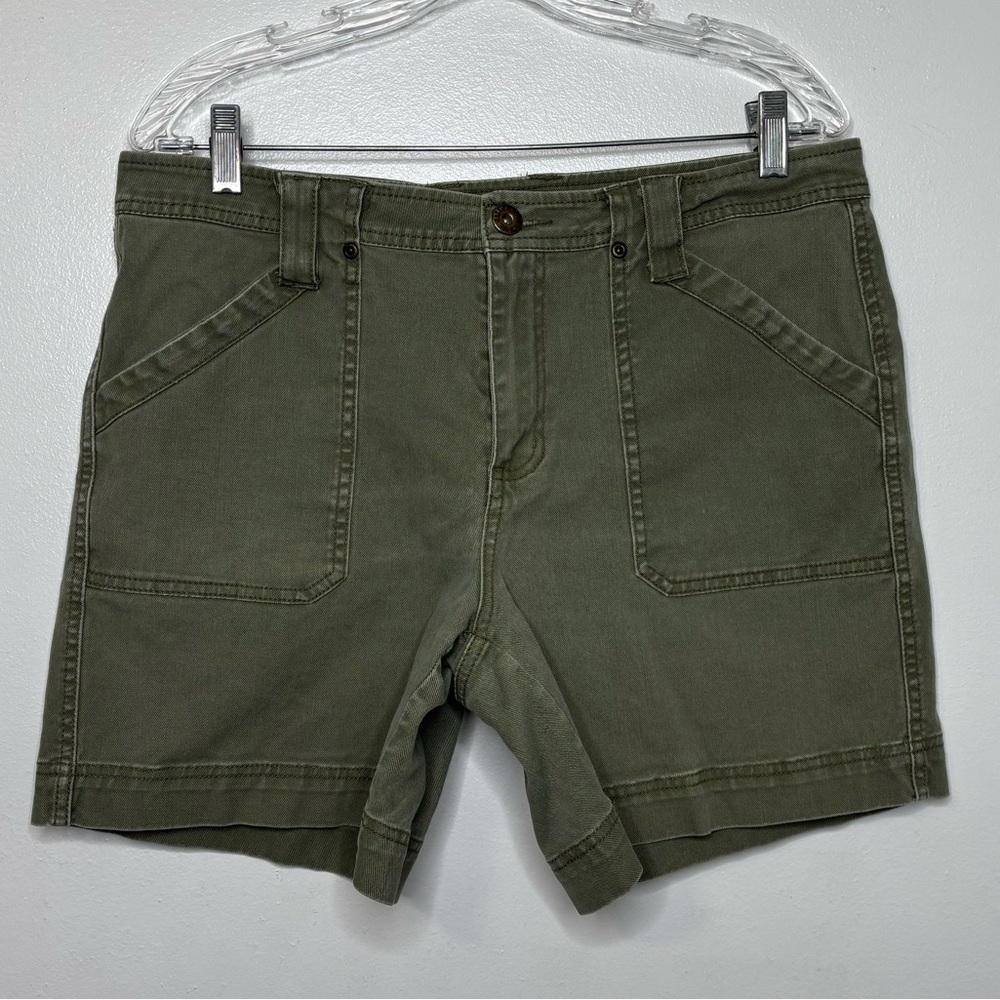 Faded Glory Green Utility Shorts Women’s 14 High Rise Stretch